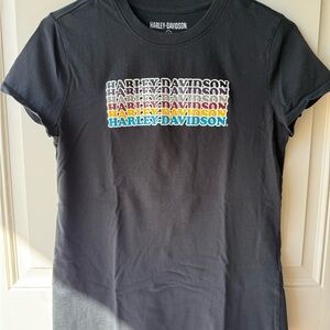 Harley-Davidson Women’s Black Tee with Multicolor Logo